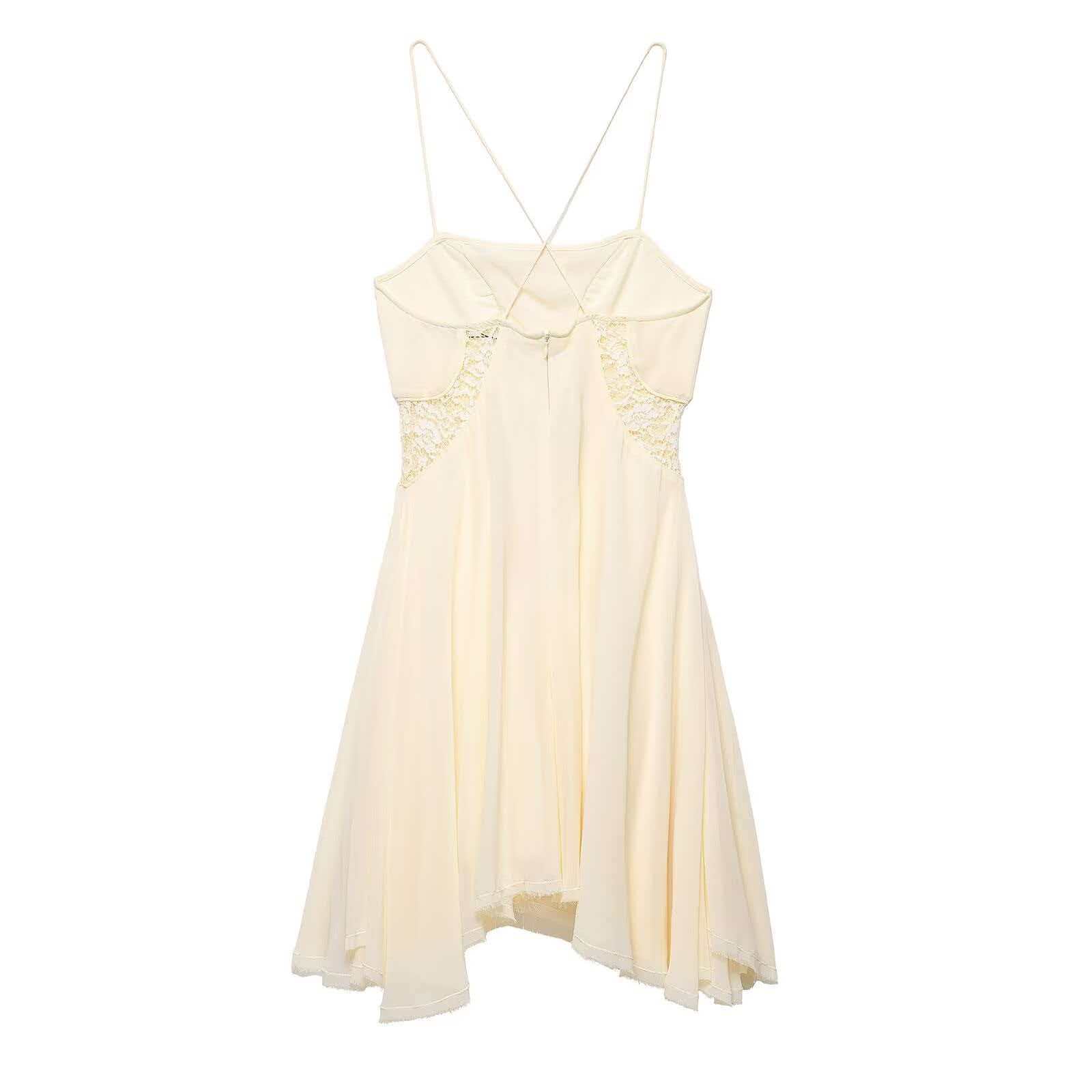 Women's Cross Strap Asymmetric Hem Cami Dress