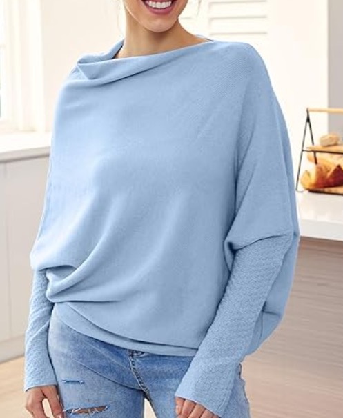 Solid Crewneck Long-Sleeve Knit Pullover Sweater with Ruched Detail