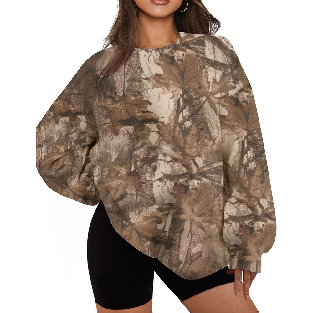 Women's Tree Branch Print Crewneck Loose Sweatshirt