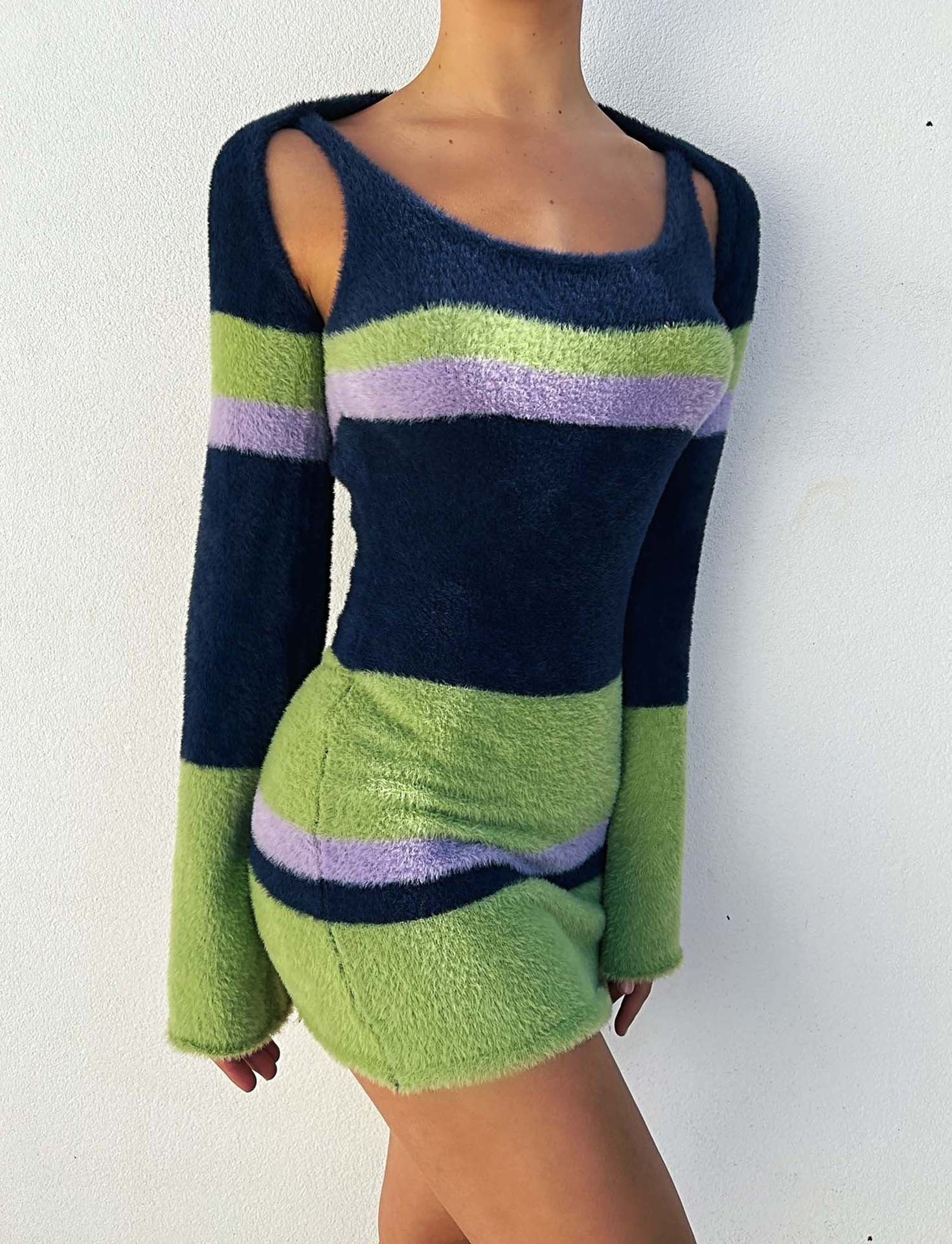 Women's Sexy Cami Dress and Knit Cardigan Two-Piece Set