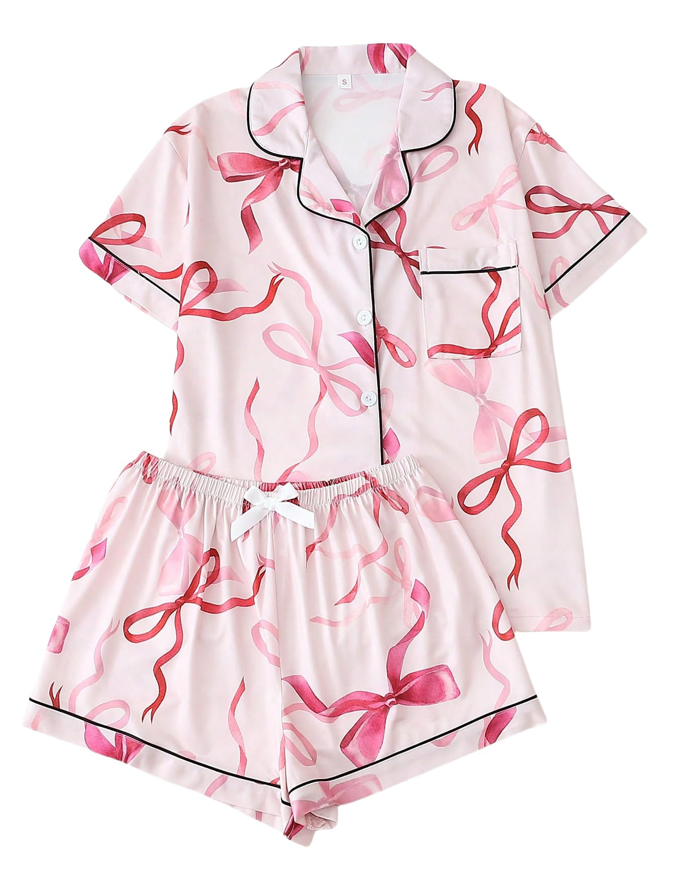 Women's Summer Hawaiian Print Short Sleeve Shirt Set