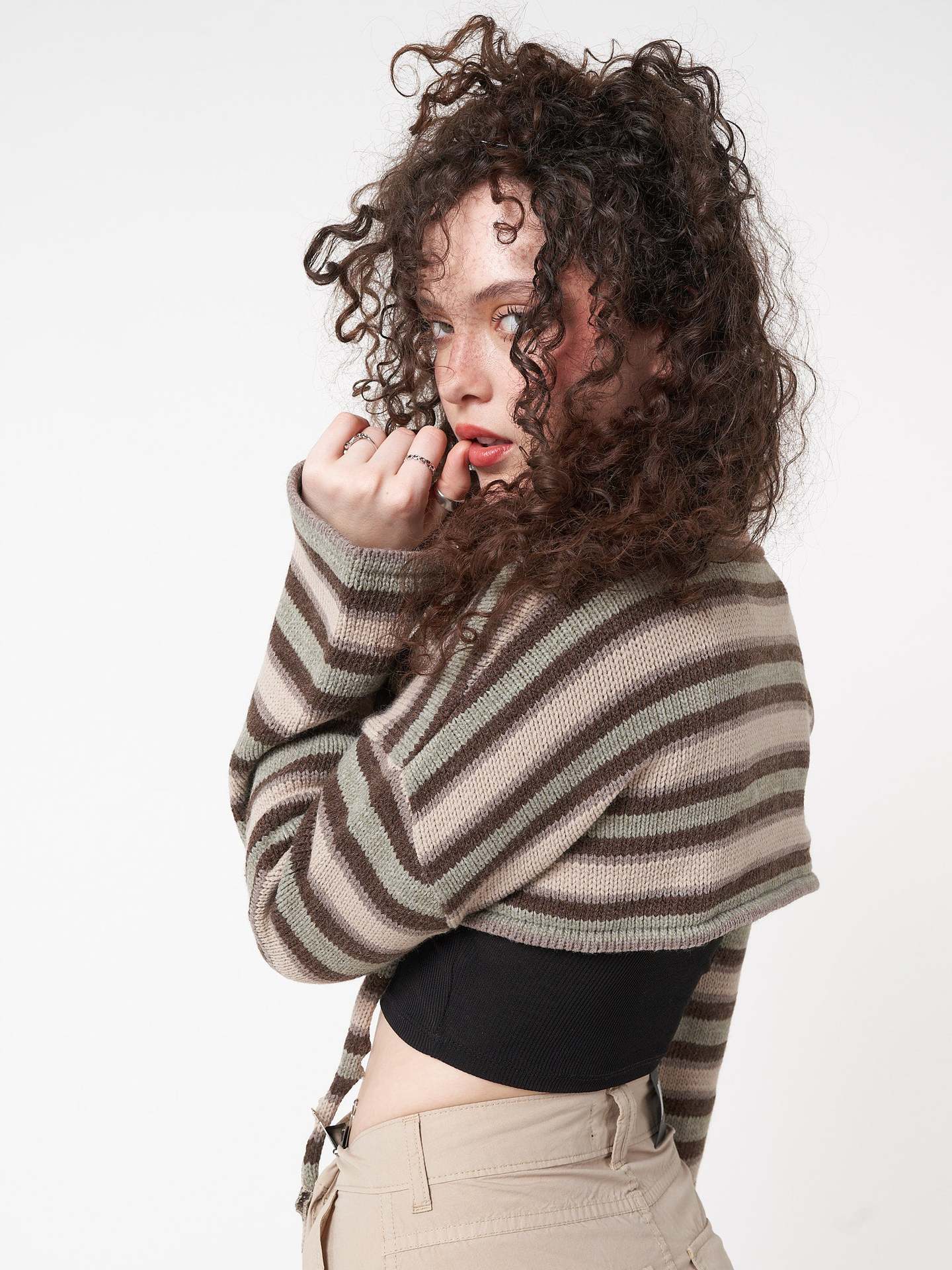 Striped Slimming Pullover Sweater for Women
