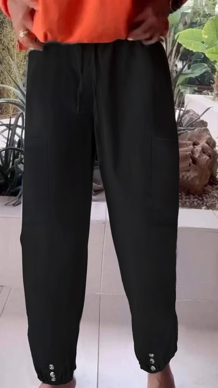 Women's High-Waist Wide-Leg Cropped Pants with Slight Stretch