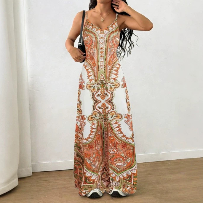 Women's Sleeveless Wide-Leg Jumpsuit with Cinched Waist