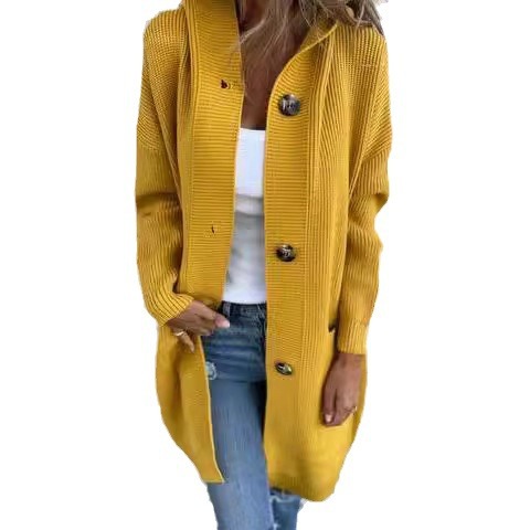 Women's Mid-Length Casual Knit Cardigan Sweater