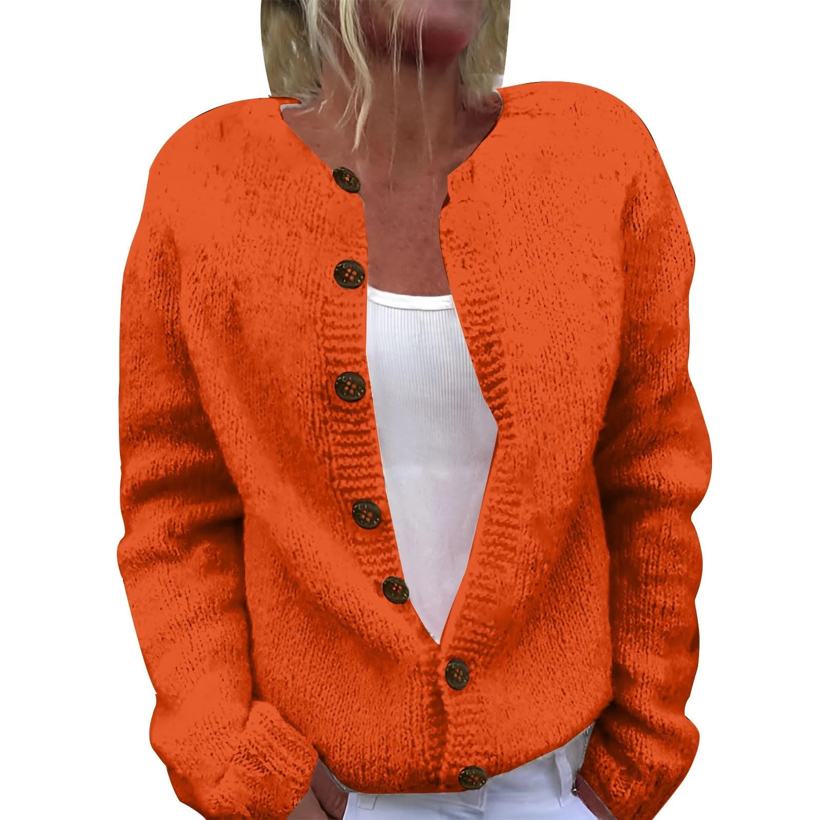Women's Loose Knit Cardigan Sweater Coat