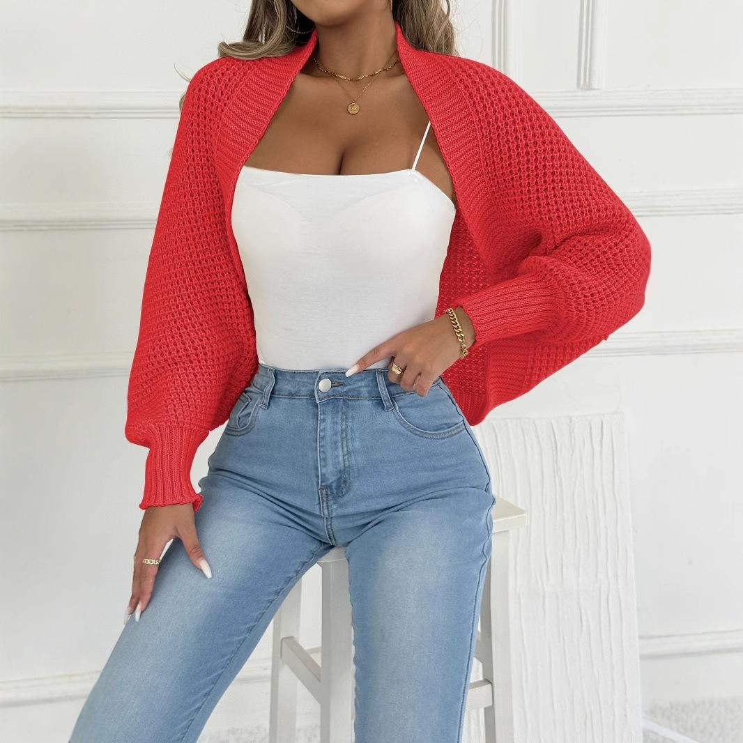 Women's Loose Knit Cardigan Asymmetric Shawl Collarless Long Sleeve