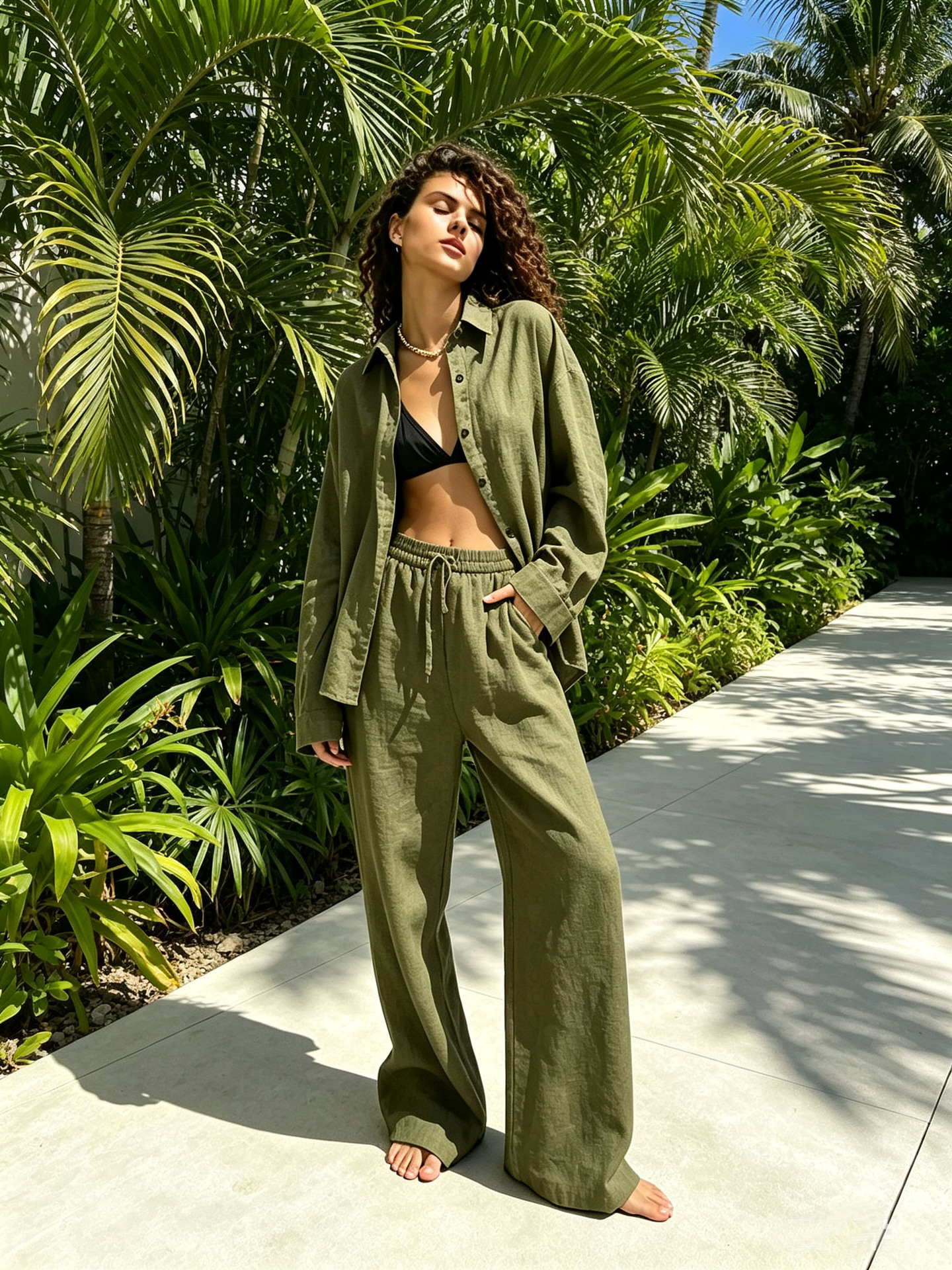 Women's Long-Sleeve Cardigan Two-Piece Casual Set