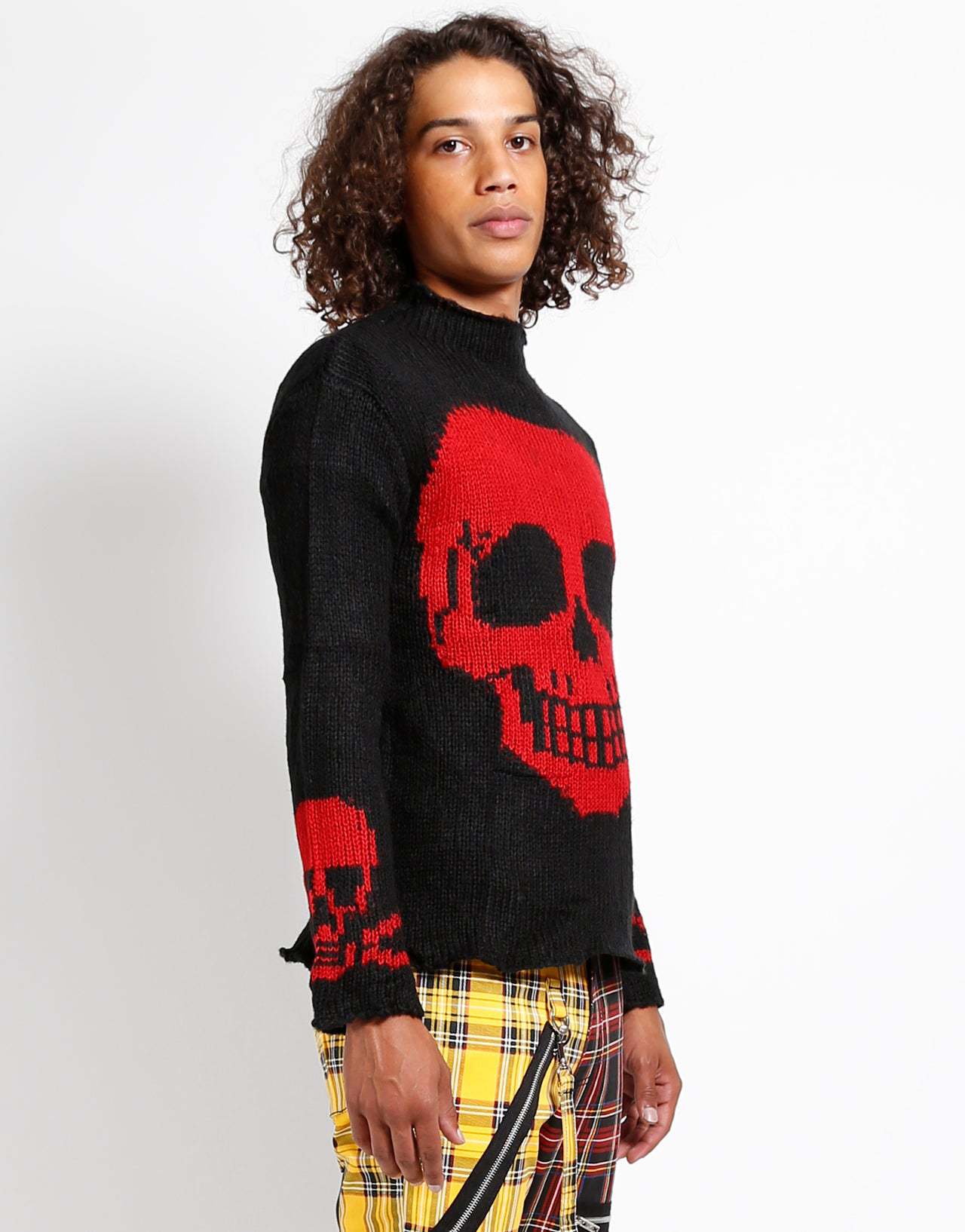 Women's Skull Graphic Long Sleeve Knit Sweater