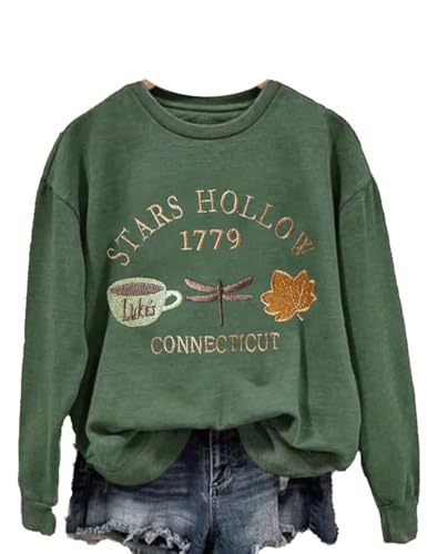 Women's Coffee Dragonfly Maple Leaf Letter Print Crewneck Sweatshirt