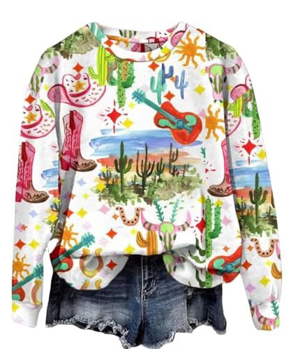 Women's Floral Animal Pumpkin Print Crewneck Sweatshirt