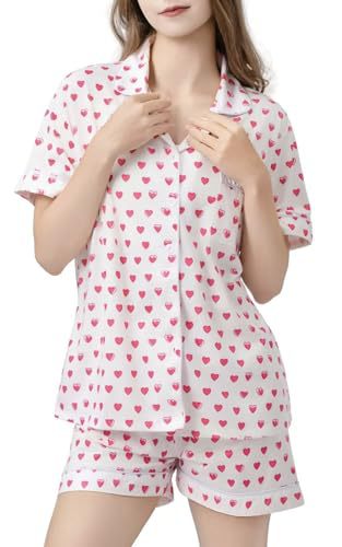 Women's Cuban Collar Polka Dot Print Short Sleeve Top Set