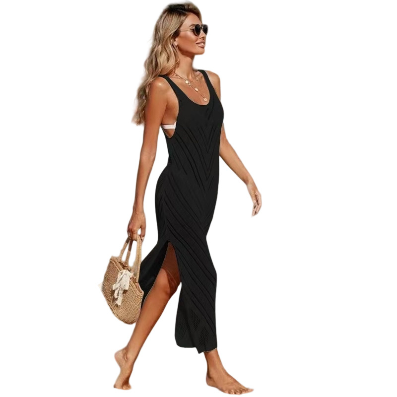 Women's Sexy Cutout Knit Cami Beach Dress Bikini Cover-Up