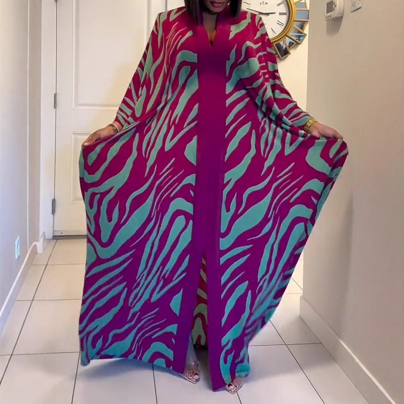 Women's 3D Print Beach Cover-Up Cardigan Long Robe