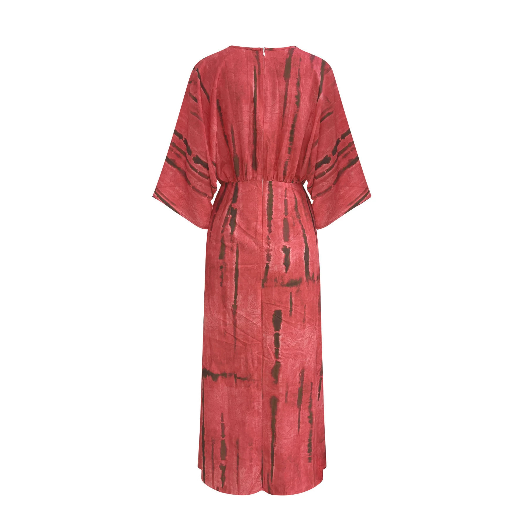 Boho Tie-Dye V-Neck Batwing Sleeve Maxi Dress