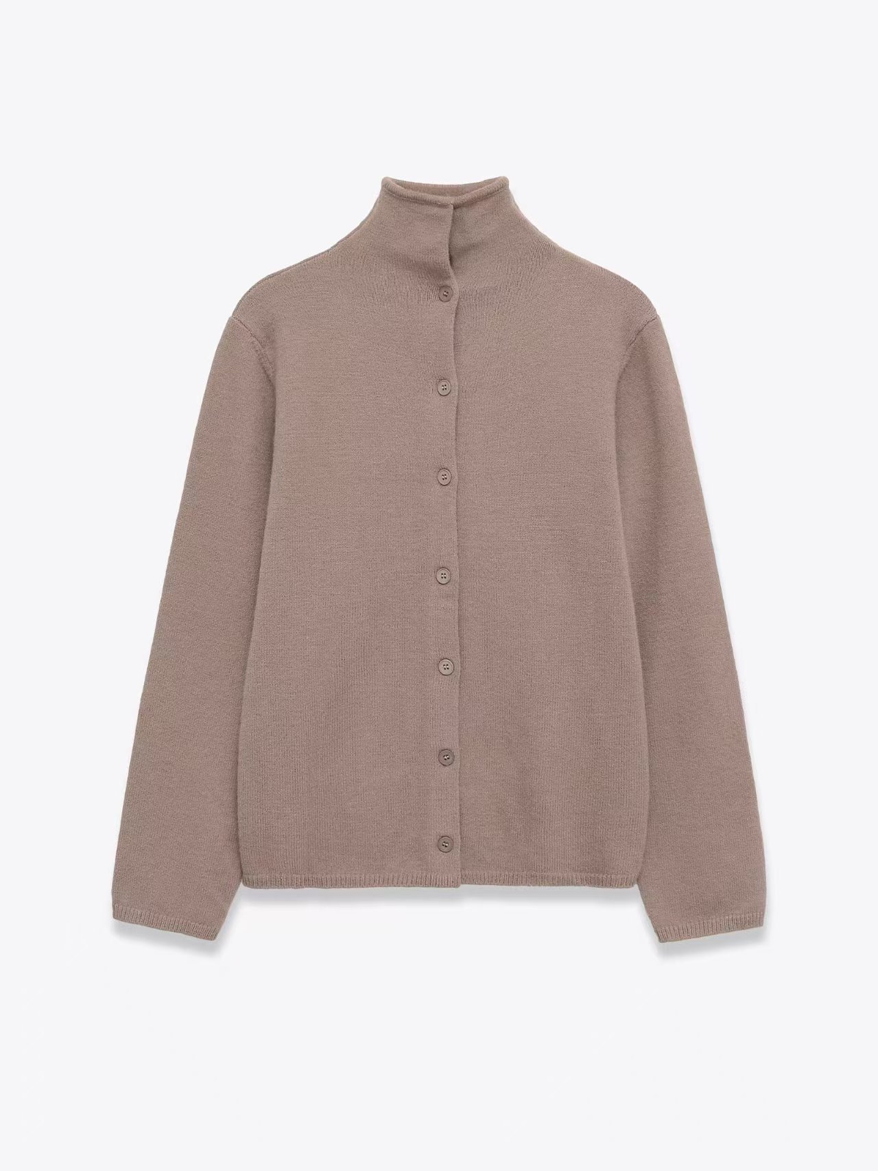 Women's Slimming Knit Cardigan Sweater with Stand Collar