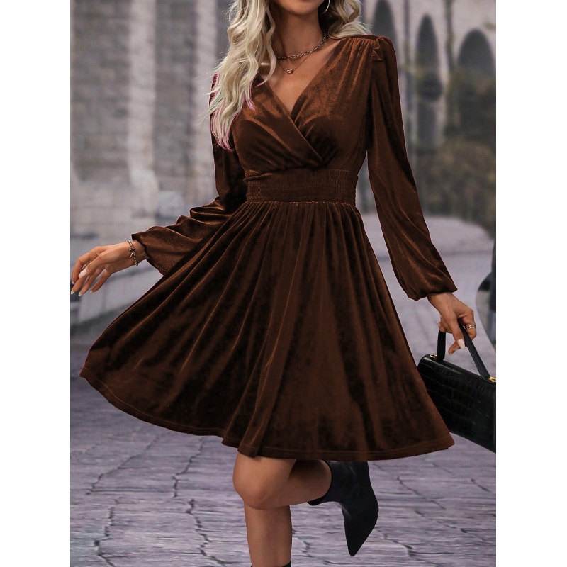 Women's High Neck Long Sleeve Tie-Dye Dress
