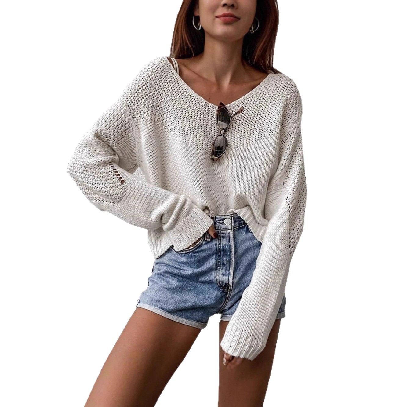 Women's Oversized Drop Shoulder Knit Sweater