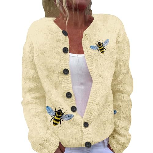 Women's Christmas Print Button Cardigan Sweater