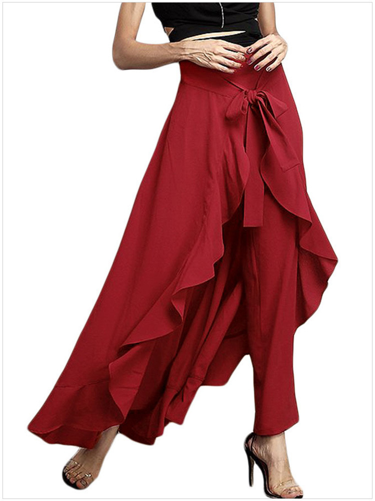 Women's High Waist Wide Leg Chiffon Pants
