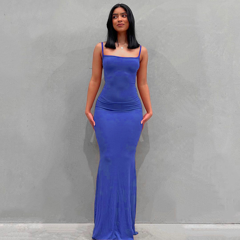 Women's Sleeveless V-Neck Bodycon Maxi Dress