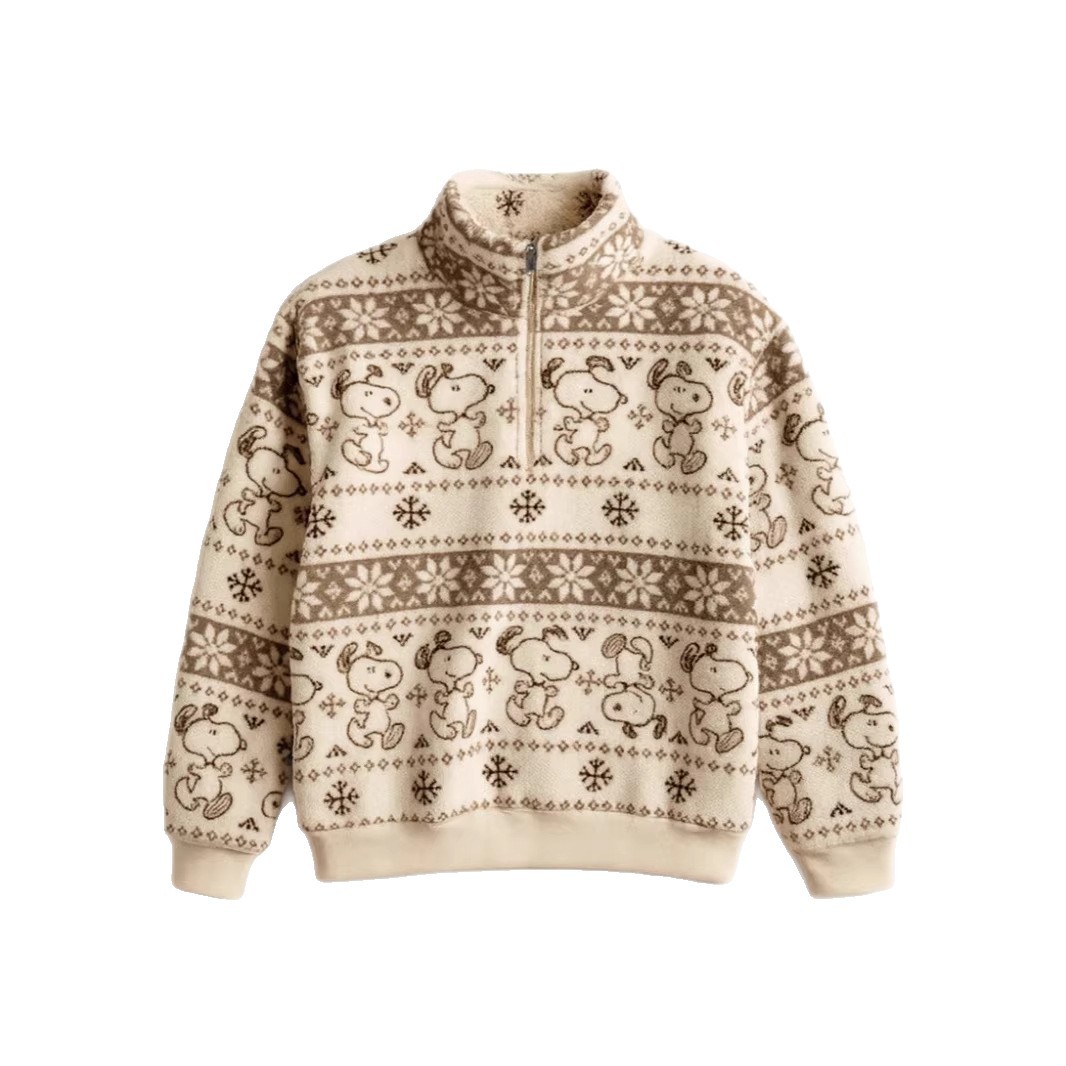 Women's Winter Half-Zip Fleece Pullover Sweatshirt with Half Turtleneck