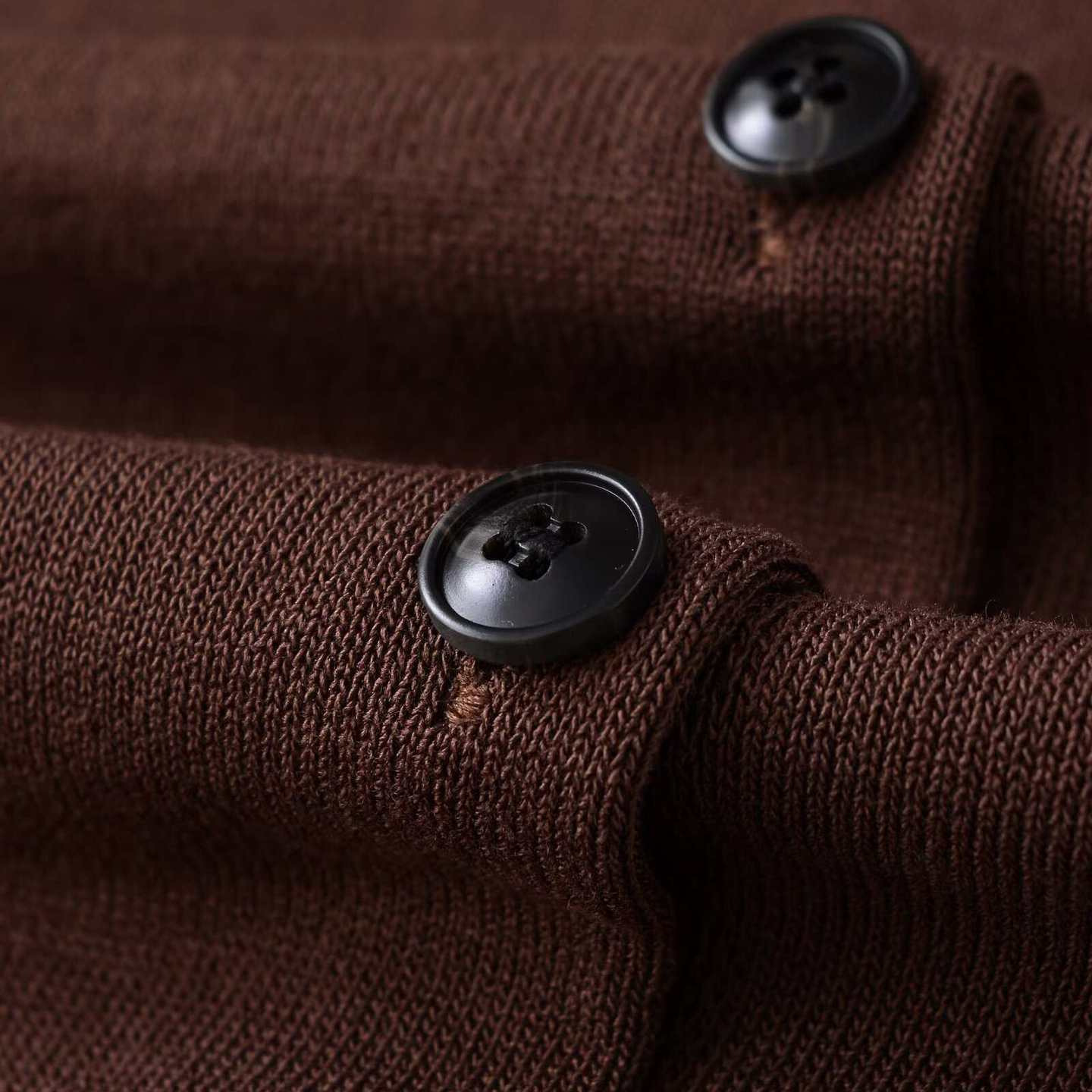 Women's Retro Dark Brown Short Sleeve Knit Cardigan