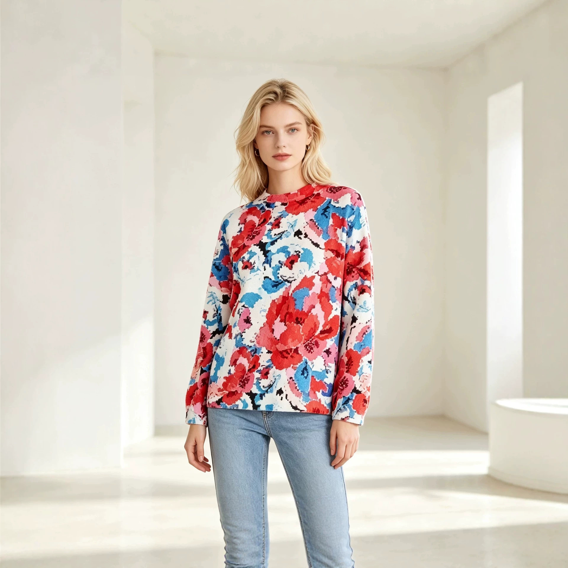 Women's Christmas 3D Print Crewneck Sweater