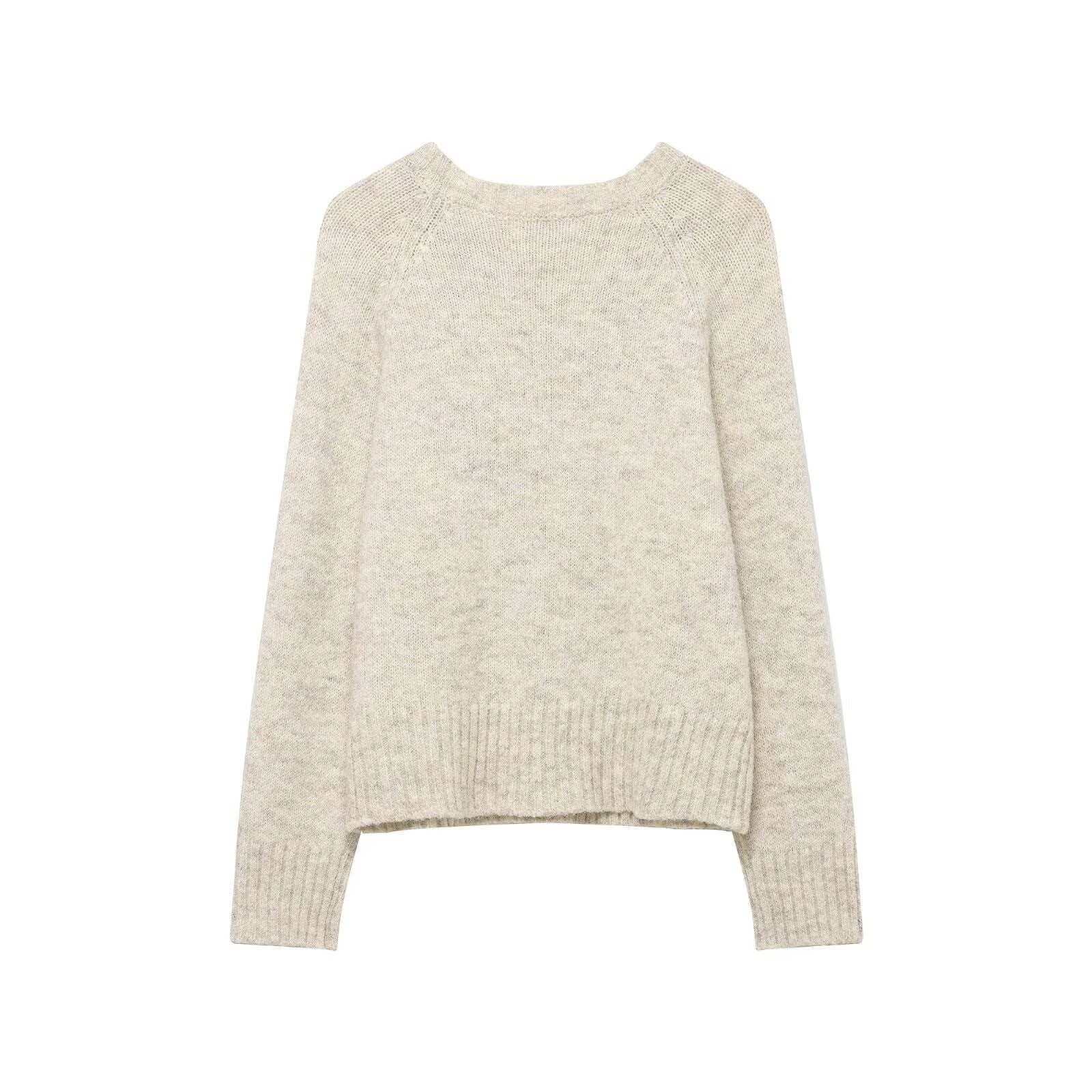 Women's Winter Crewneck Horse Jacquard Embroidered Sweater