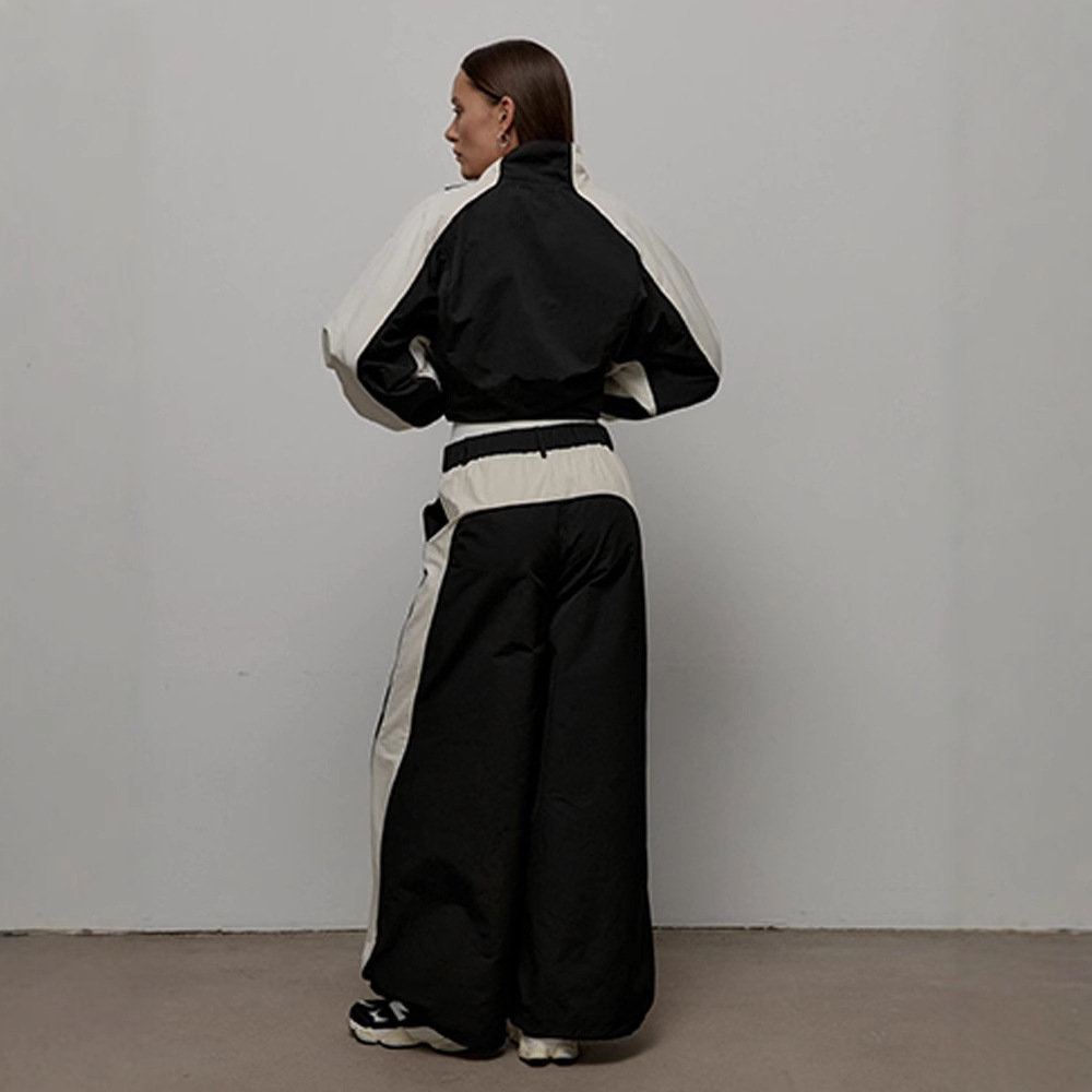 Women's Color-Block Drawstring Track Jacket and Pants Set