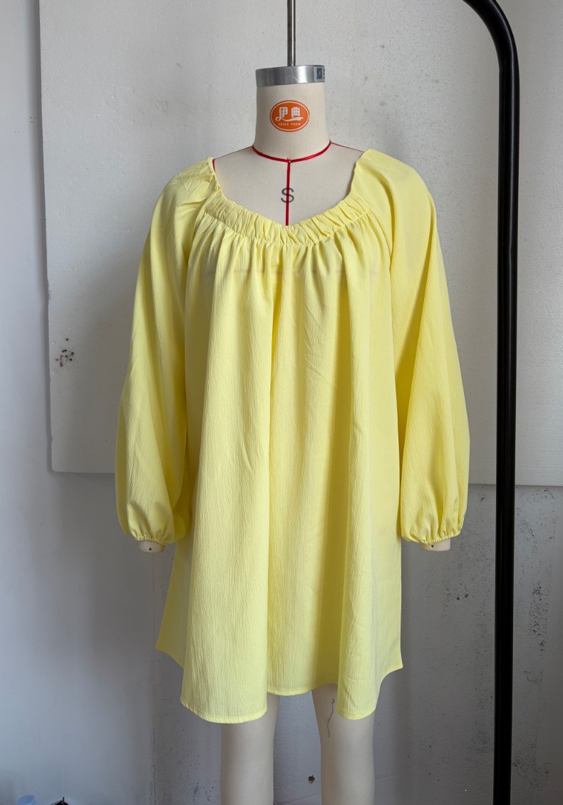 Boho Square Neck Lantern Sleeve A-Line Short Dress