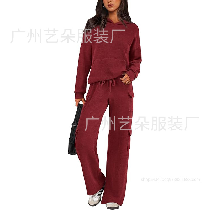 Women's Breathable Cargo Pocket Athletic Set for Running and Outdoor
