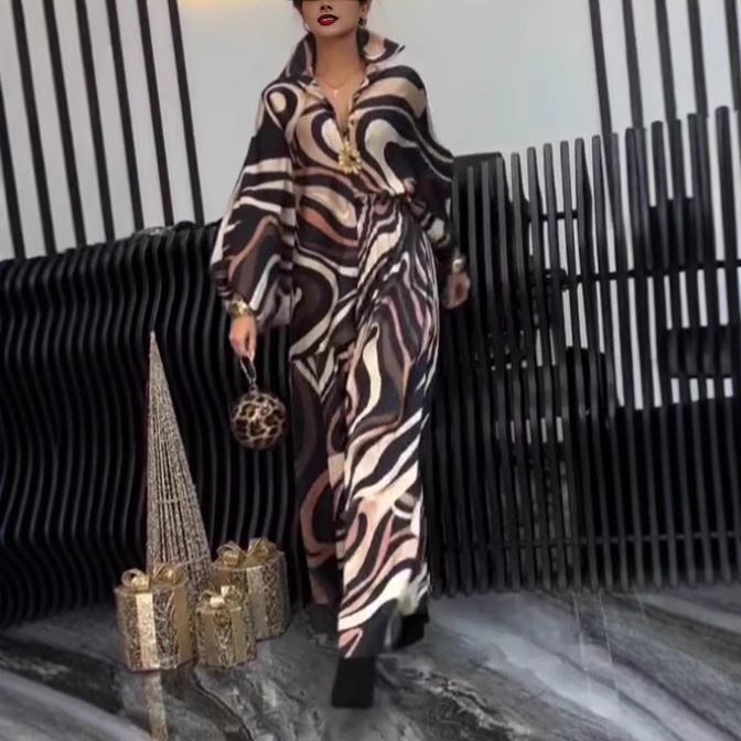 Women's Loose Casual Jumpsuit Set Polyester