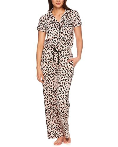 Women's Cuban Collar Letter Print Short Sleeve Shirt and Pants Set