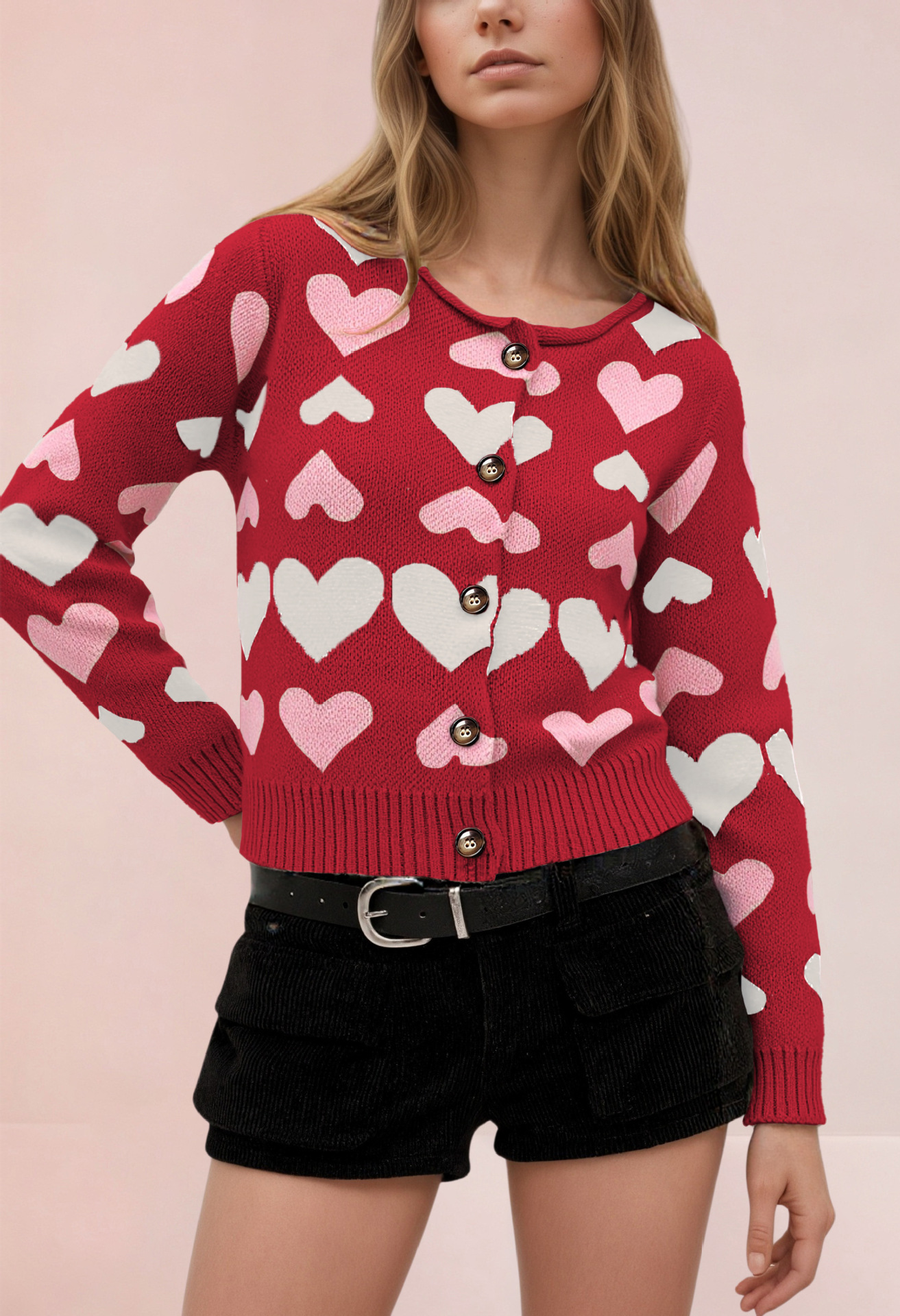 Women's Color-Block Loose Knit Cardigan