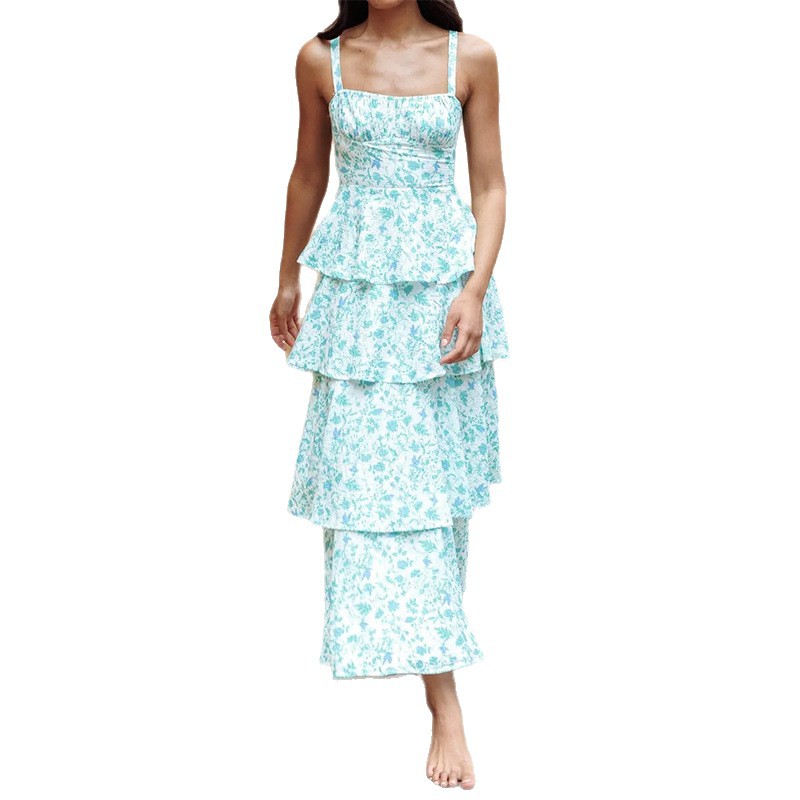 Elegant Floral Print Sleeveless Bodycon Midi Dress