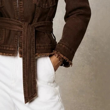 Bohemian Vintage Brown Belted Jacket