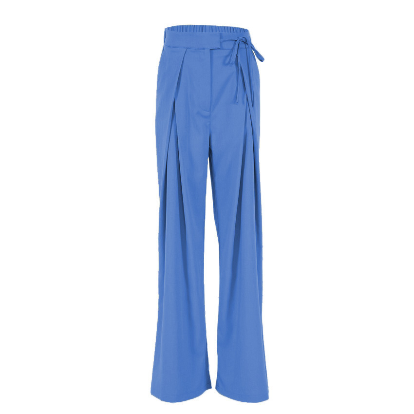 Women's High-Waist Straight-Leg Wide-Leg Pants with Drape, Loose Fit