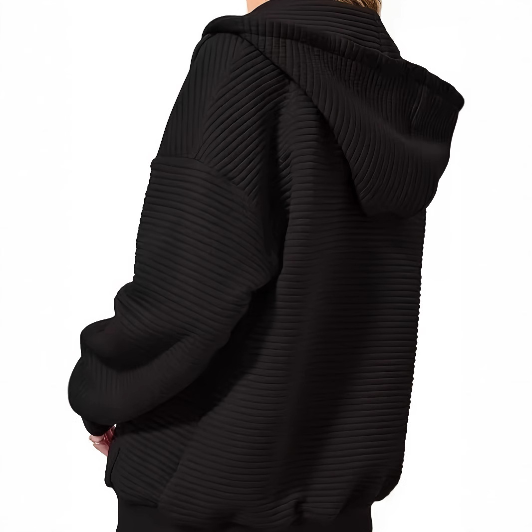 Solid Color Long Sleeve Zip Hoodie