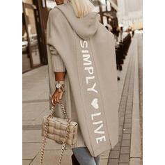 Hooded Loose Knit Mid-Length Cardigan Sweater Coat
