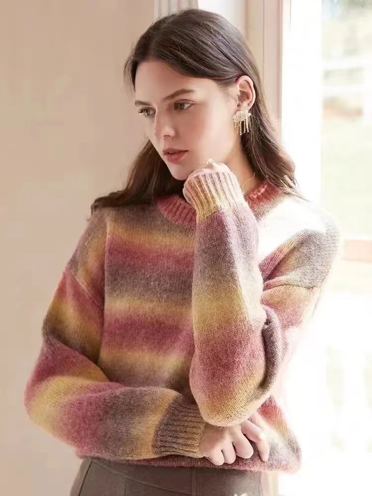 Trendy Color-Block Lazy Style Women's Sweater