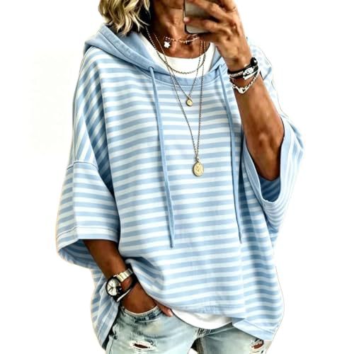 Women's Striped Print Casual Hoodie