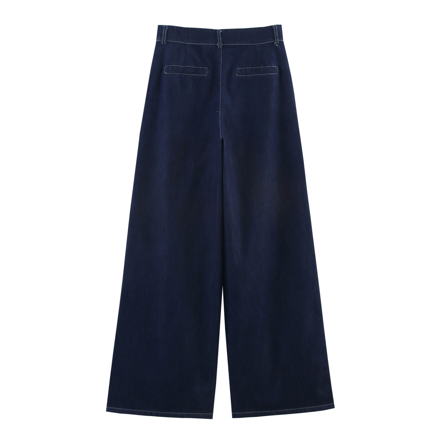 Women's Denim Shirt and Wide-Leg Pants Set