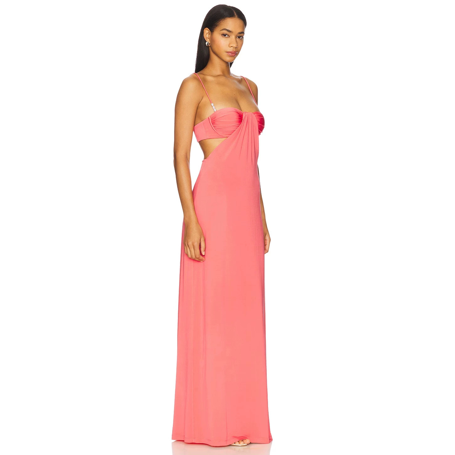 Elegant Spaghetti Strap Backless Bodycon Long Dress