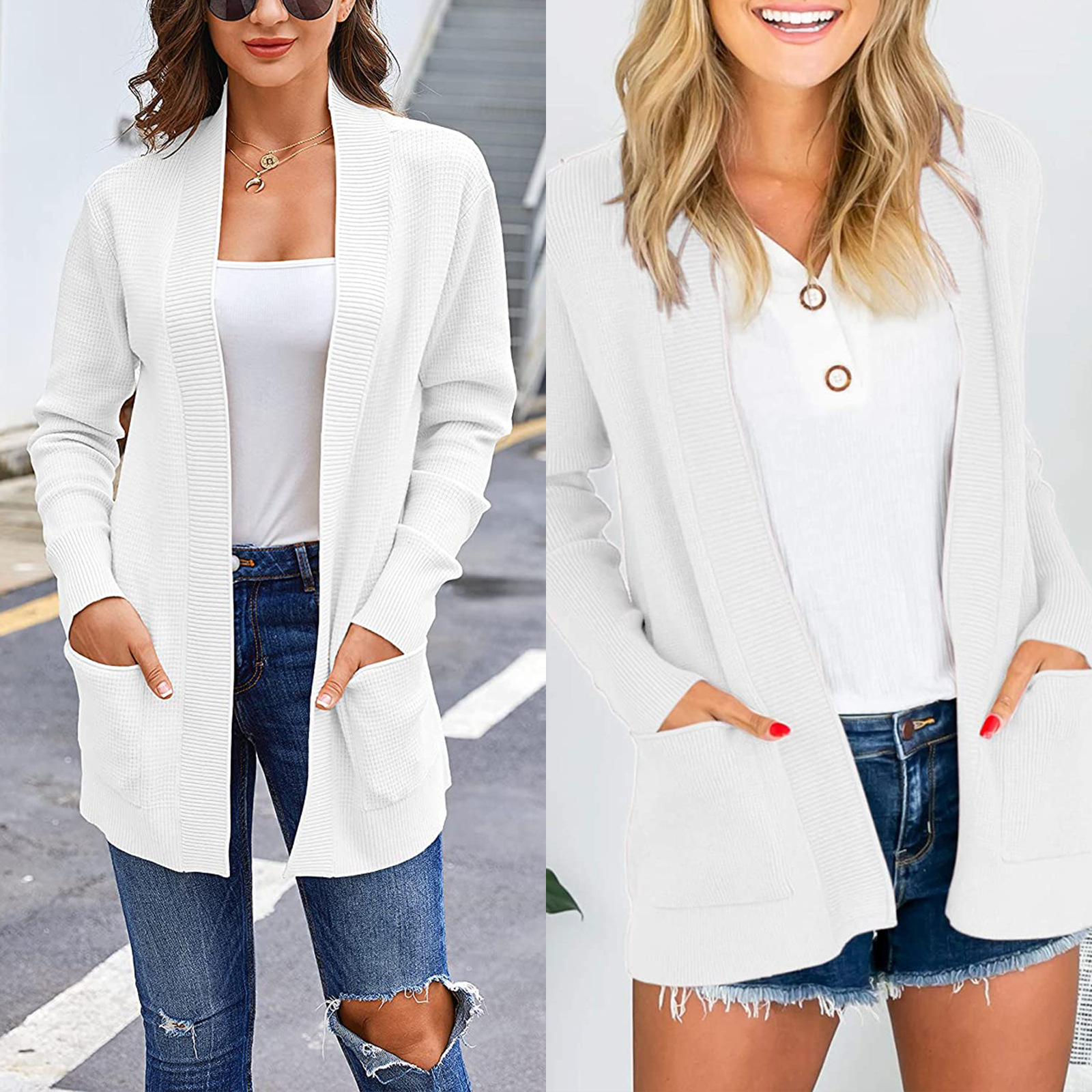 Women's Knit Cardigan Sweater with Pockets