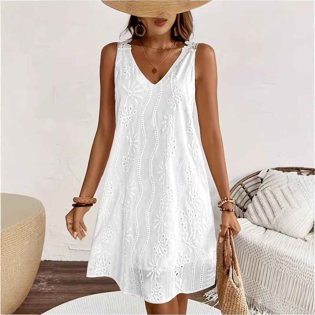 Elegant Sleeveless Solid Midi Dress