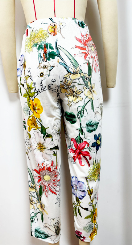 Women's Printed Loose Casual Capri Pants Beachwear