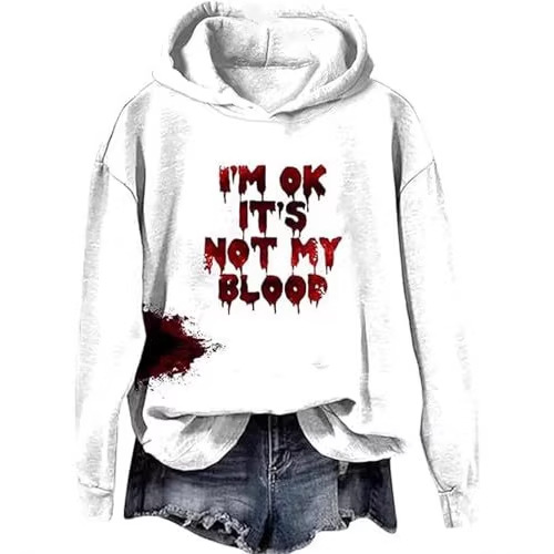 Women's Blood Stain Letter Print Casual Hoodie