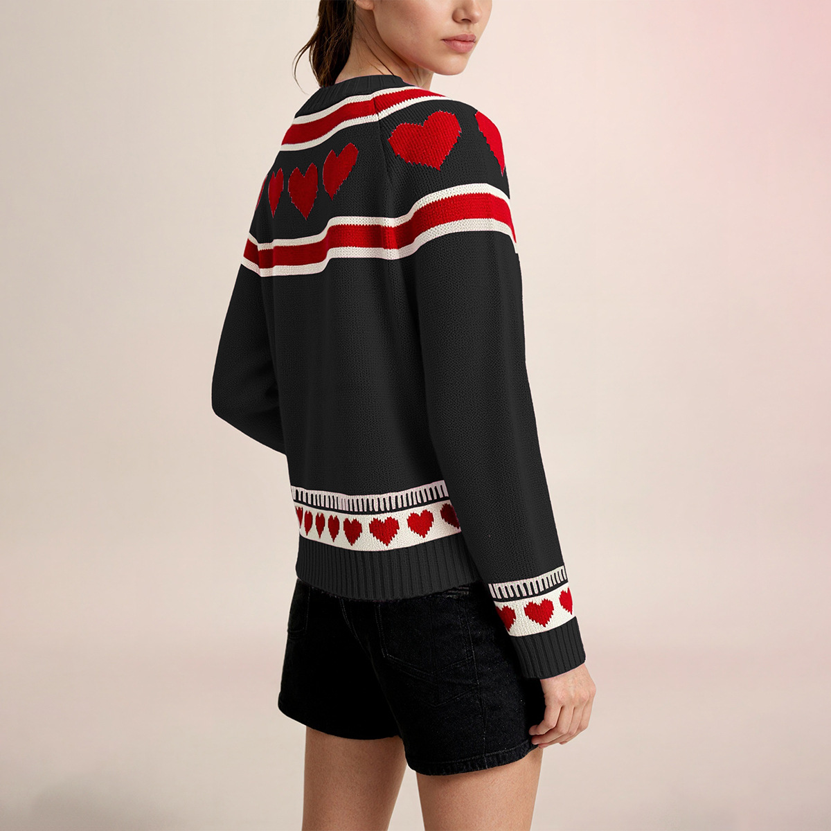 Women's Heart Button Cardigan Sweater