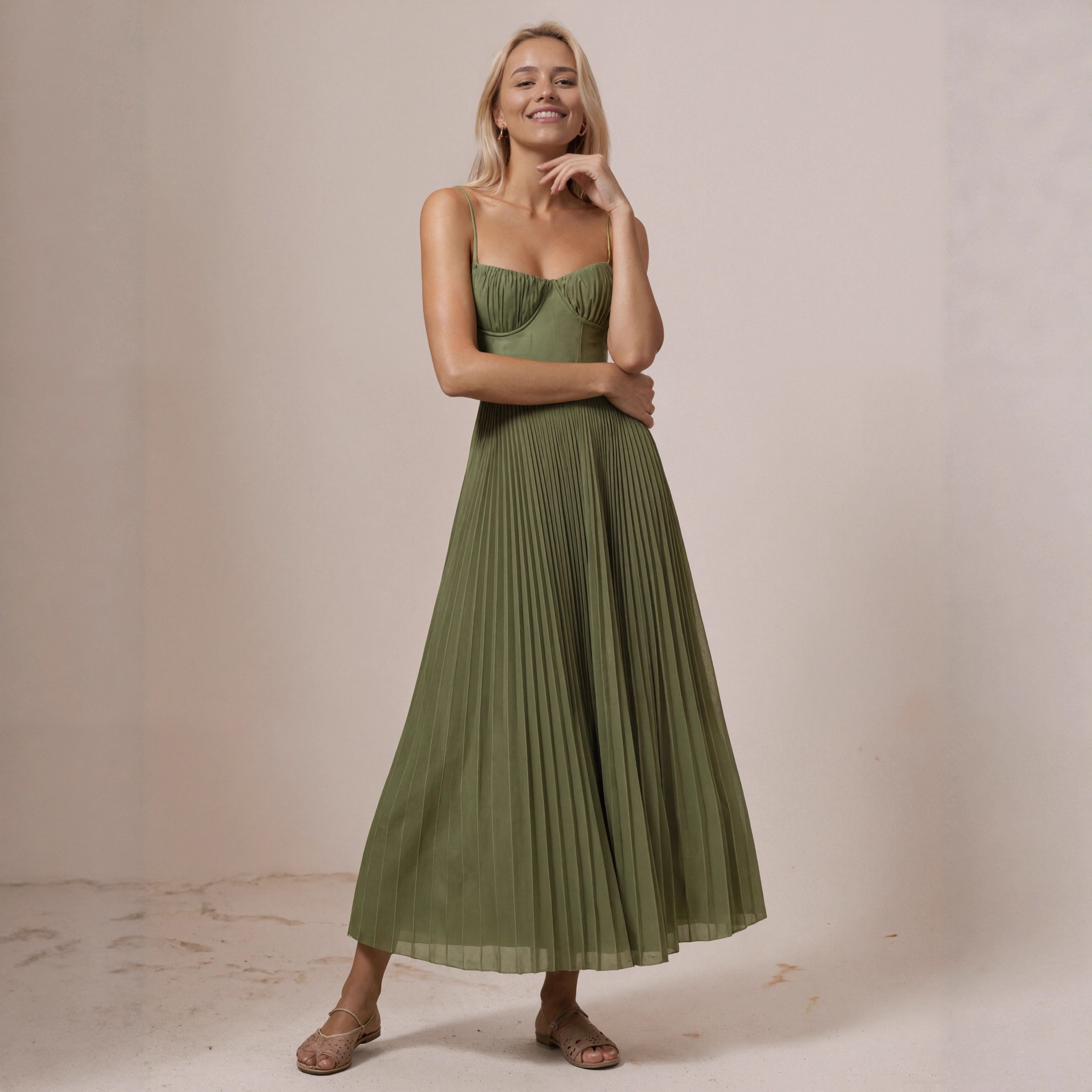 Women's Backless Deep V-Neck Sexy Midi Dress for Prom & Bridesmaid